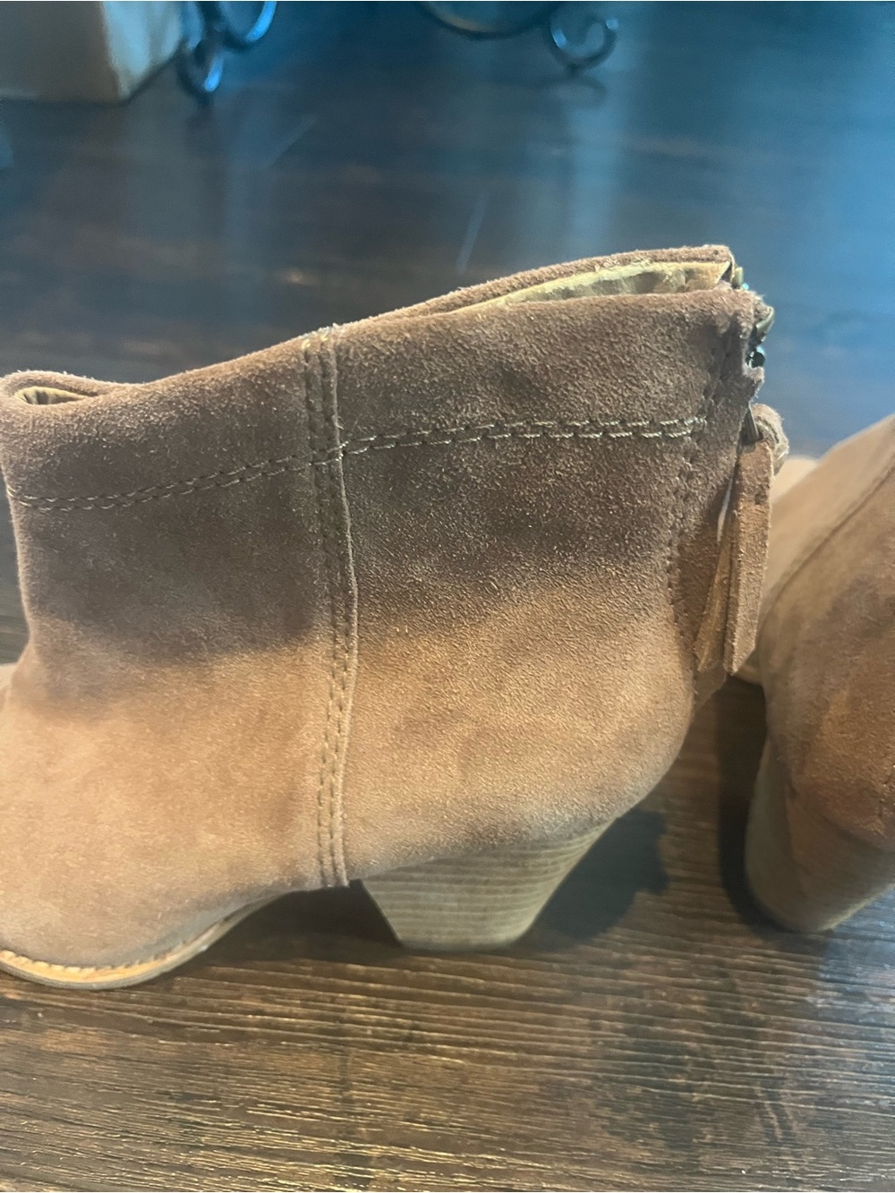 Splendid Suede Ankle Booties in Chestnut Brown